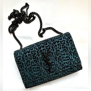 Kate Blue Leopard print Bowie YSL bag